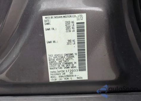 2013 Nissan Altima 2.5 S from USA, damaged, VIN 1N4AL3AP2DC172033